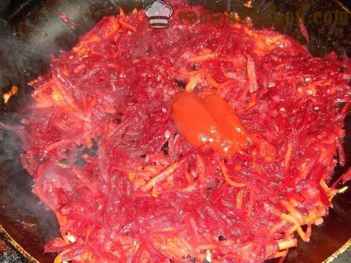 Klasična rdeči boršč s pese in meso - kako kuhati juho - korak za korakom recept s fotografijo ukrajinski Boršč
