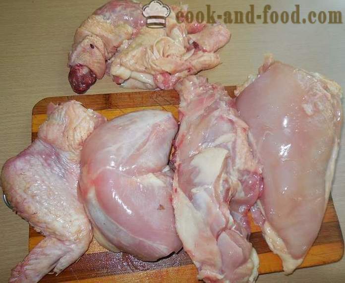 Žar piščanca na žaru - okusne in sočne nabodala piščanca v paradižnikovi omaki - korak za korakom receptov fotografije