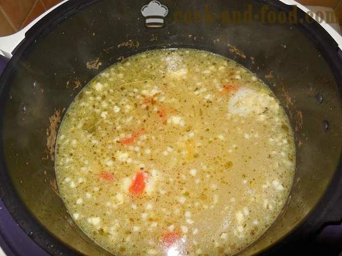 Okusna zelenjavna juha z mesom v multivarka - korak za korakom receptu s fotografijami, kako kuhati zelenjavna juha z zamrznjenega graha in stročjega fižola