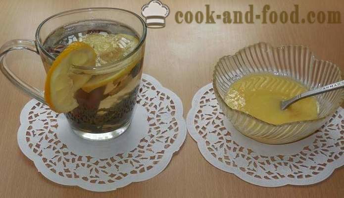 Zeleni čaj z ingverjem, limono, medom in začimbami - kako pivo ingver čaj recept s fotografijami.