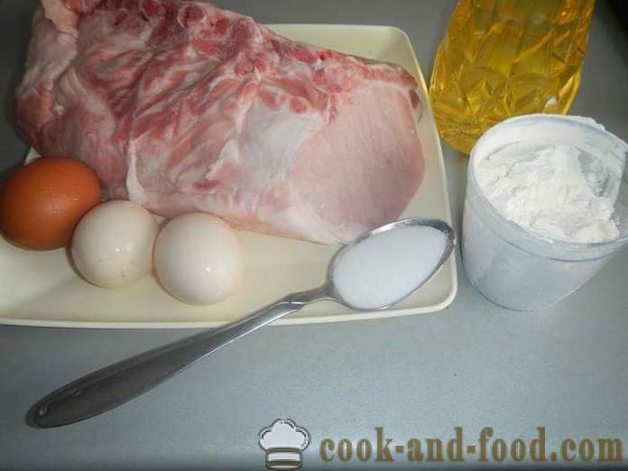 Sočen zrezek s česnom omako - kako kuhati sočno svinjske zarebrnice, korak za korakom recept s fotografijami.