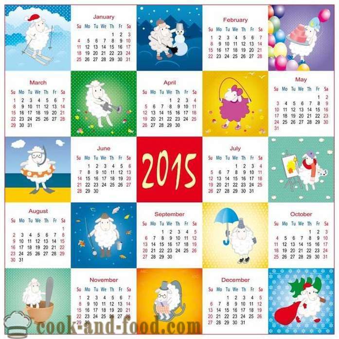 Koledar za 2015 leto kozjem (ovce): prenesete brezplačno koledarja božič s koze in ovce.