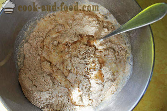 Kruh brez kvasa in fermentirati jogurt, pečen v pečici - pšenica - rž, domače preprost recept s fotografijo