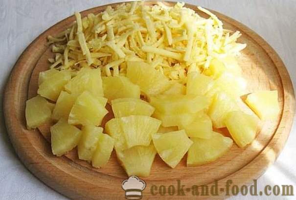 Piščančja solata z ananasom, kakor hitro bo solato, recept je preprost in okusno, s fotografijami