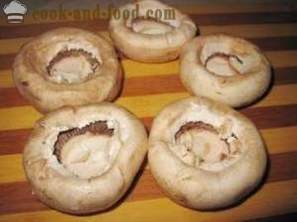 Pečici pečene gobe polnjene s sirom - hladne predjedi receptov s fotografijami