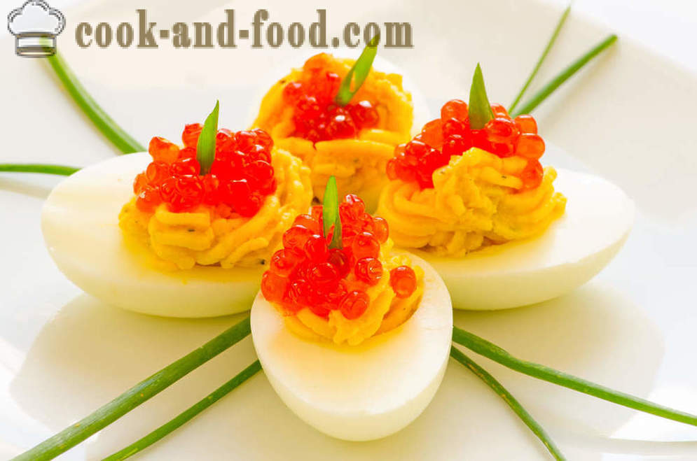 Odlična predjed: polnjene jajca - video recepti doma